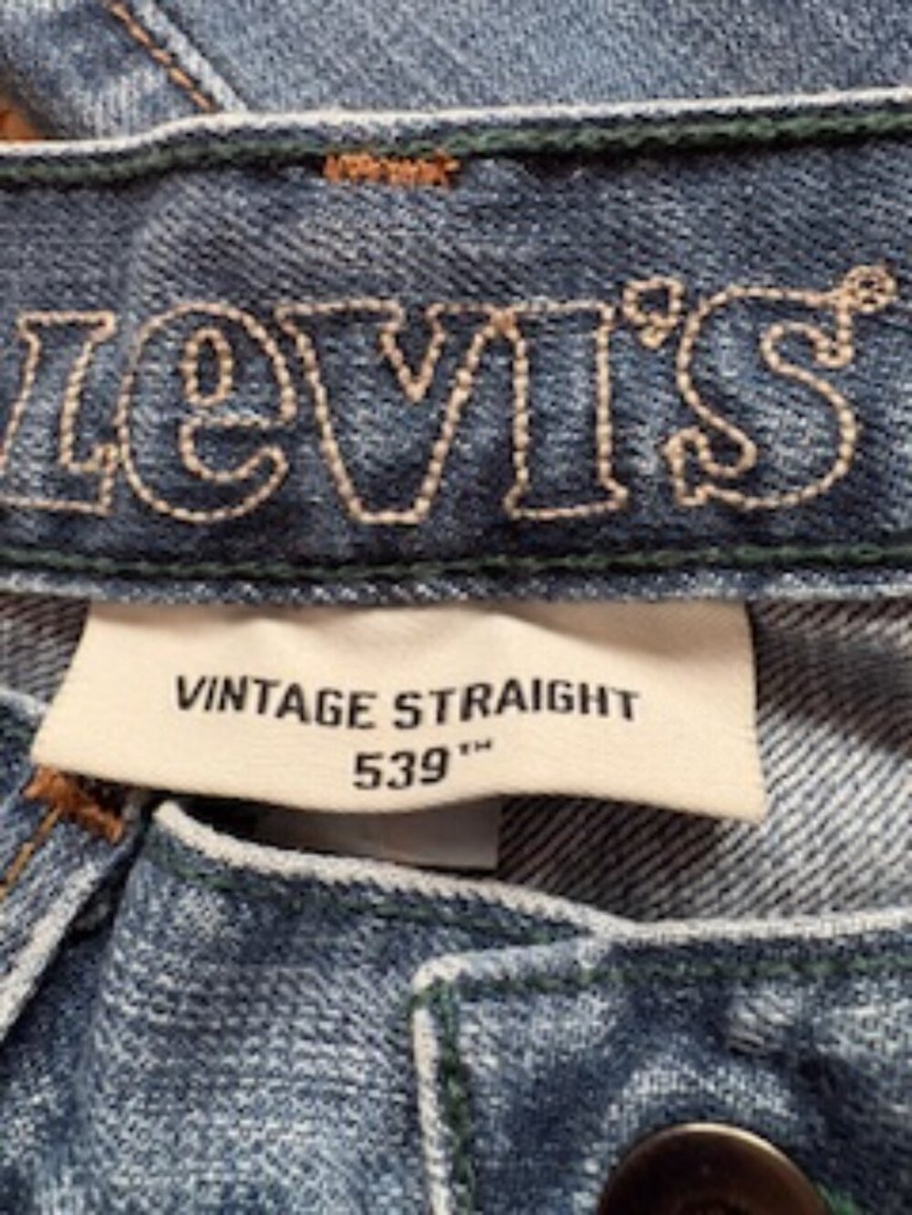 Levi 539 Vintage Straight Blue Jeans 29x32 100% ORGANIC COTTON ECO DENIUM - Picture 4 of 11